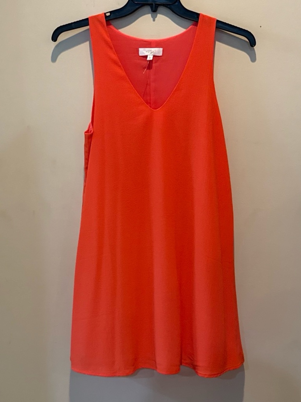Coral V-Neck Tank Dress, Lightweight Summer Shift